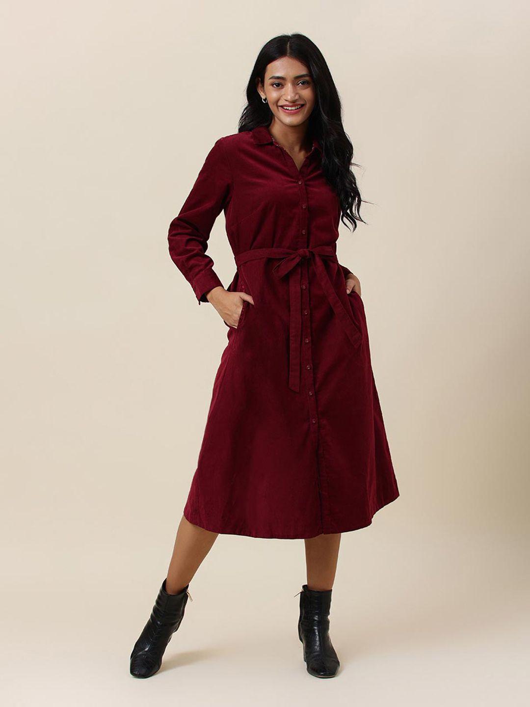 fabindia cotton shirt midi dress