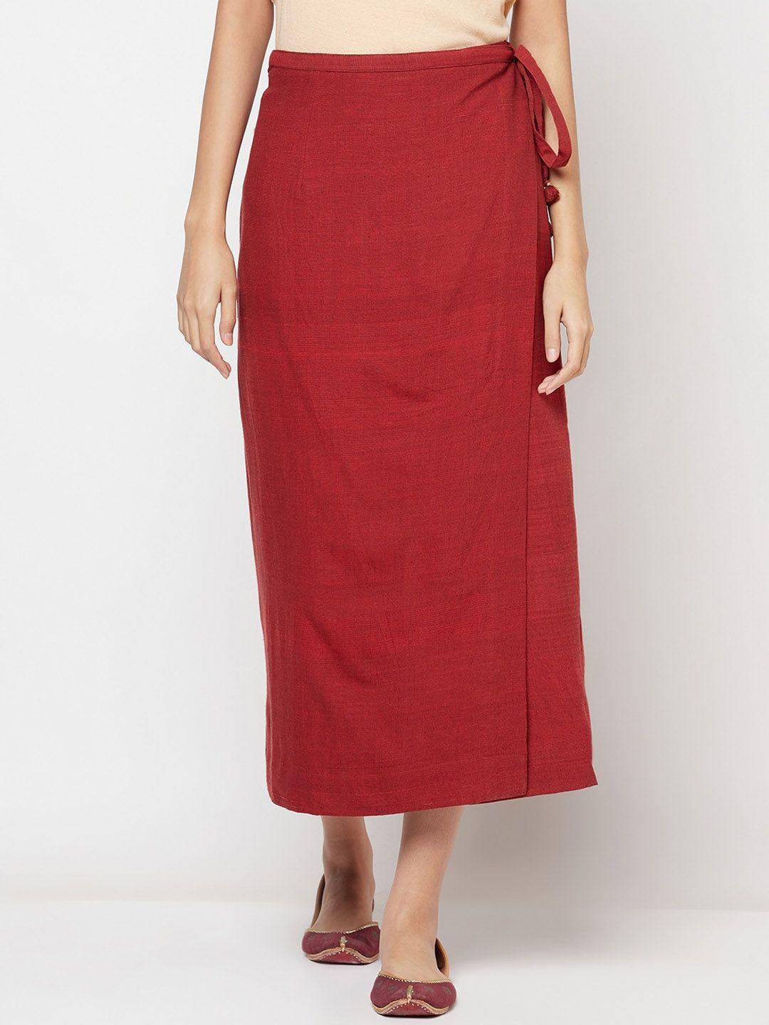 fabindia cotton wrap midi-length skirts