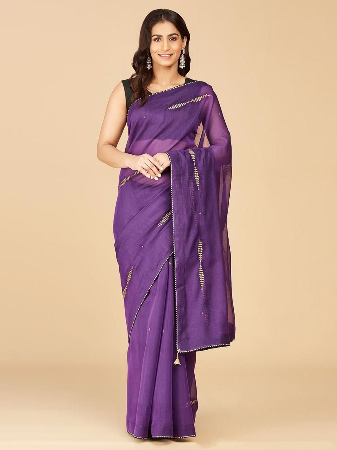 fabindia ethnic motifs embroidered silk cotton saree