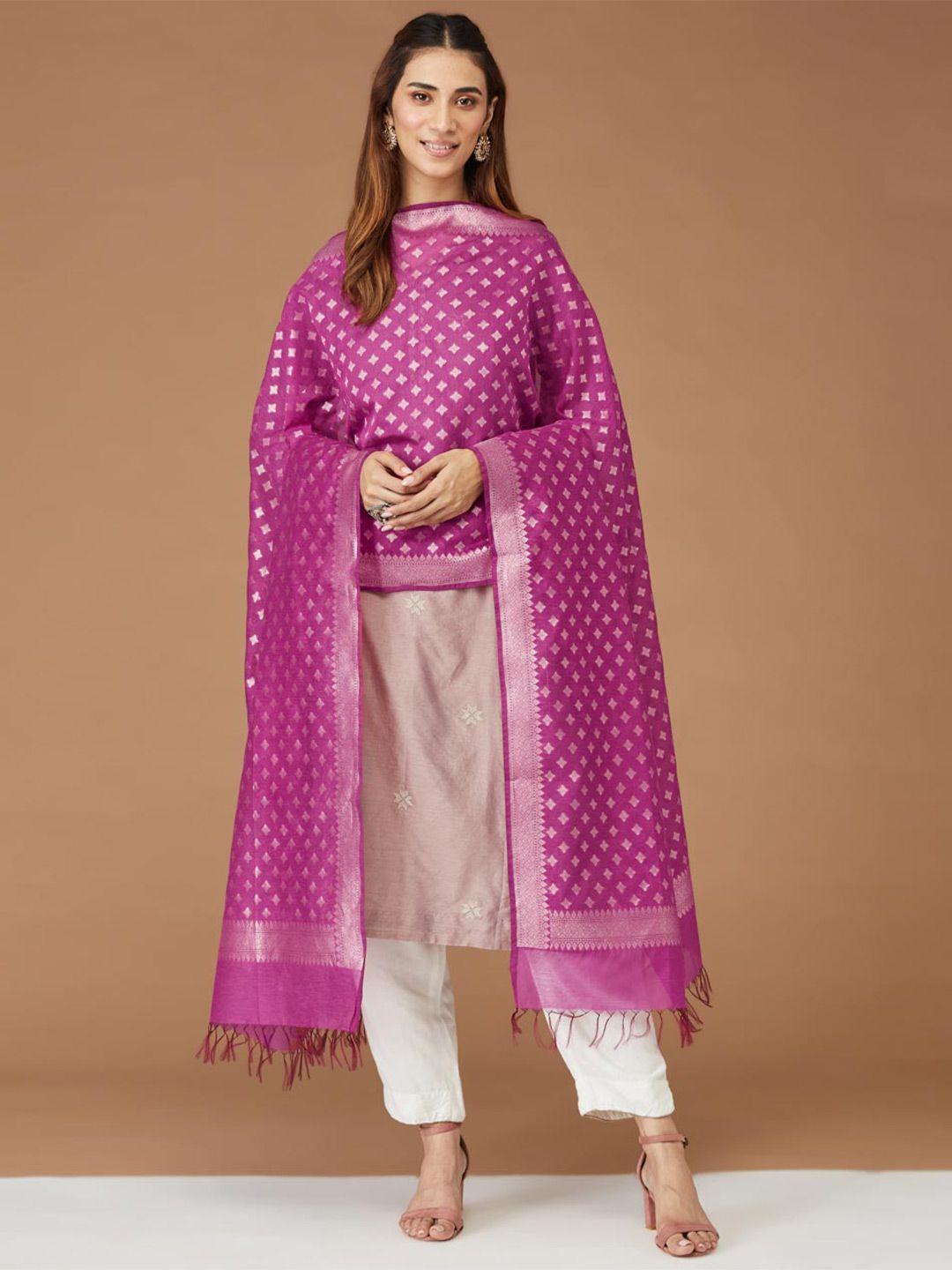 fabindia ethnic motifs woven designed dupatta with zari