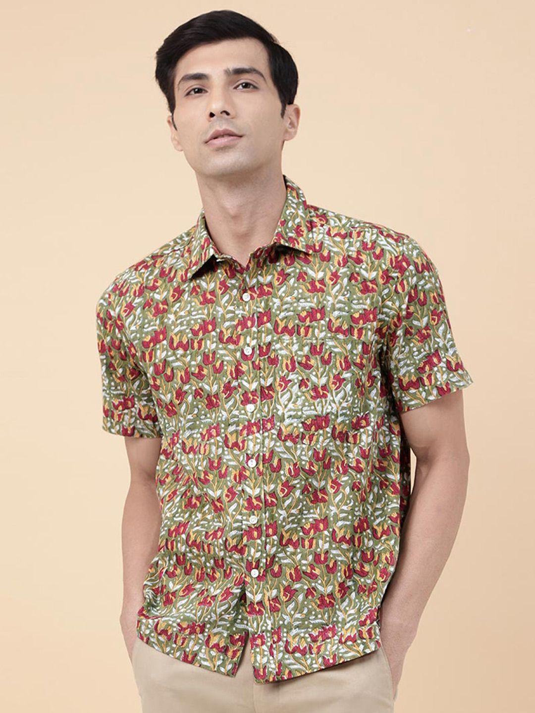 fabindia floral block printed cotton casual shirt