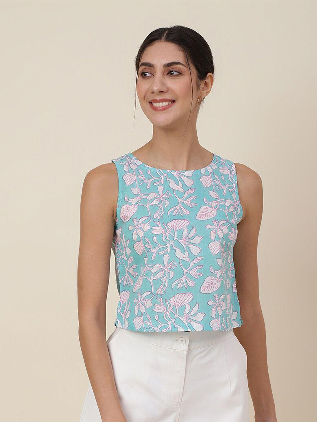 fabindia floral print cotton crop top