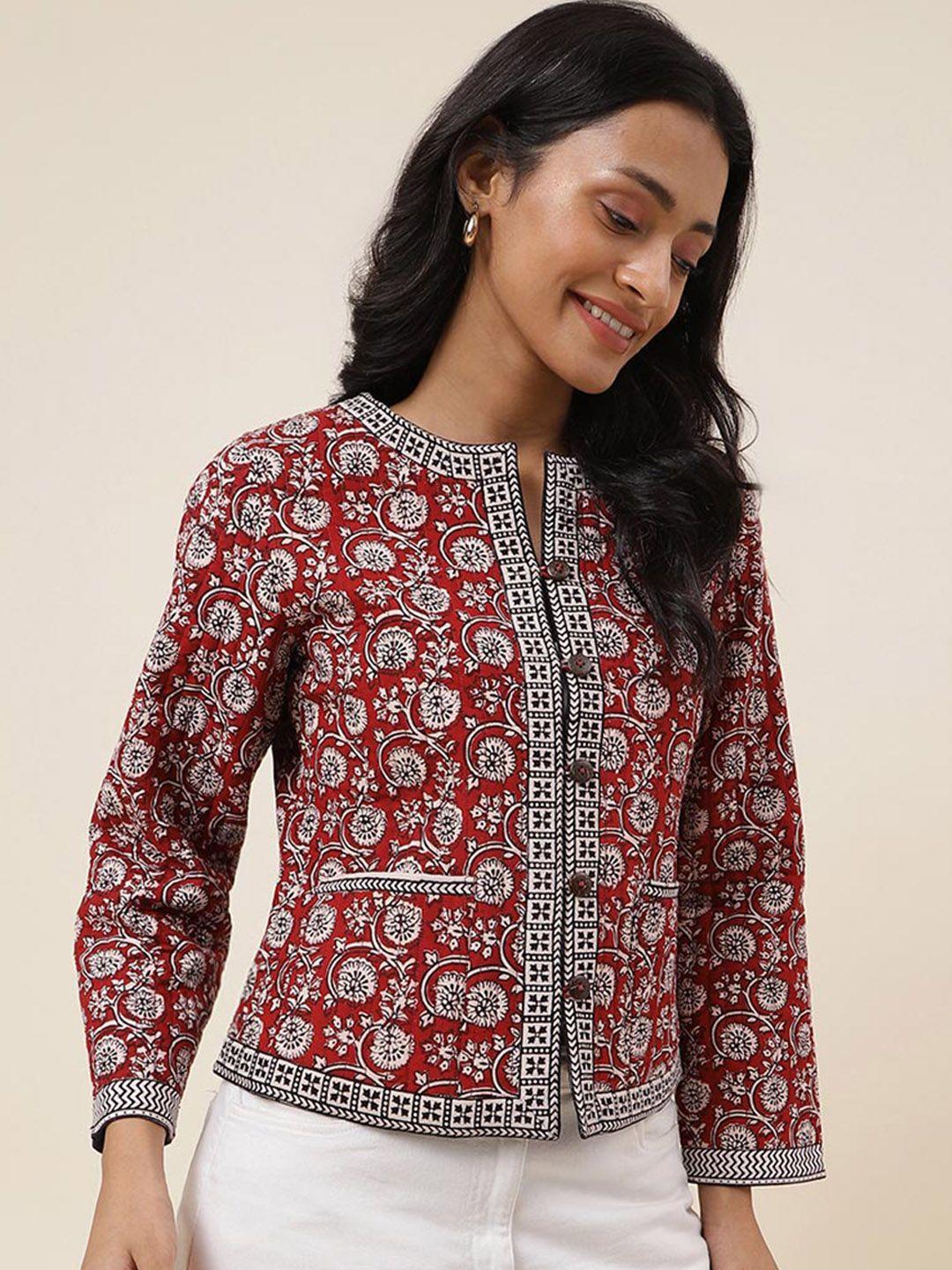 fabindia floral printed cotton jacket