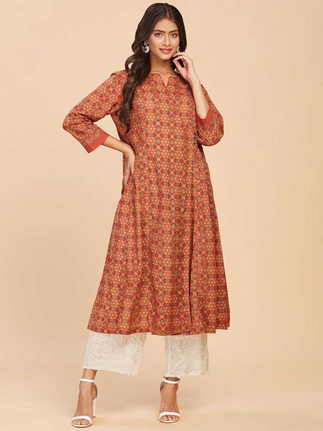 fabindia floral printed cotton kurta