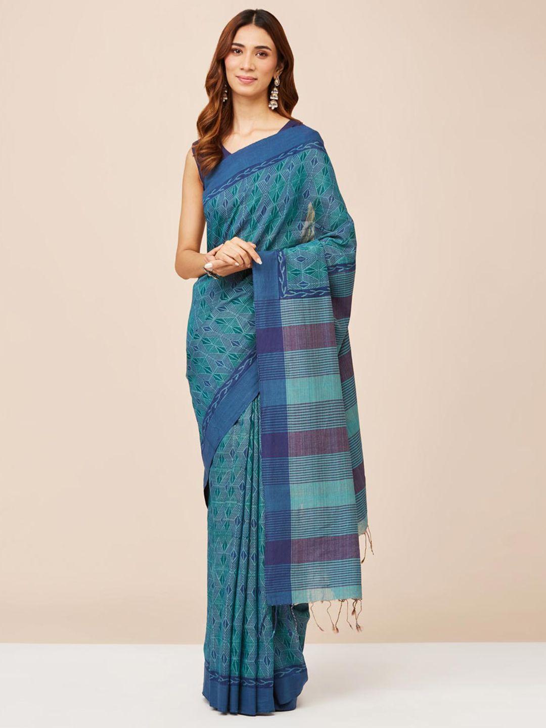 fabindia geometric printed  saree