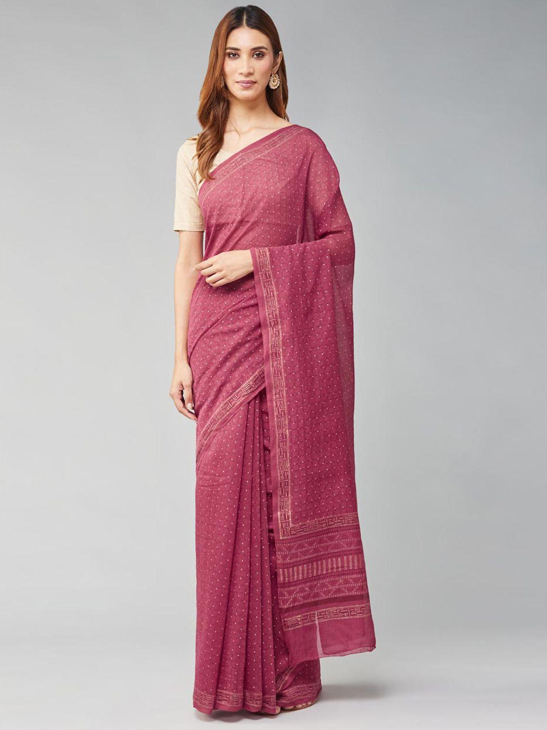 fabindia geometric printed saree