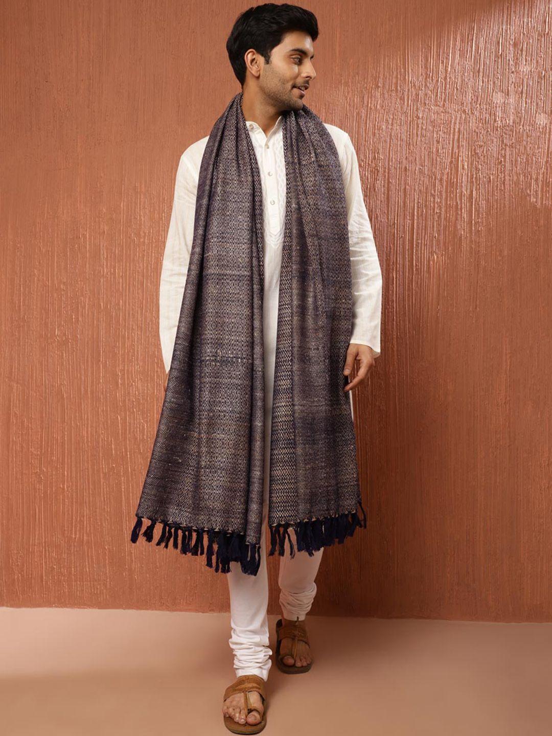 fabindia geometric woven-design shawl