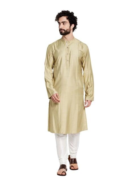 fabindia gold  slim fit kurta