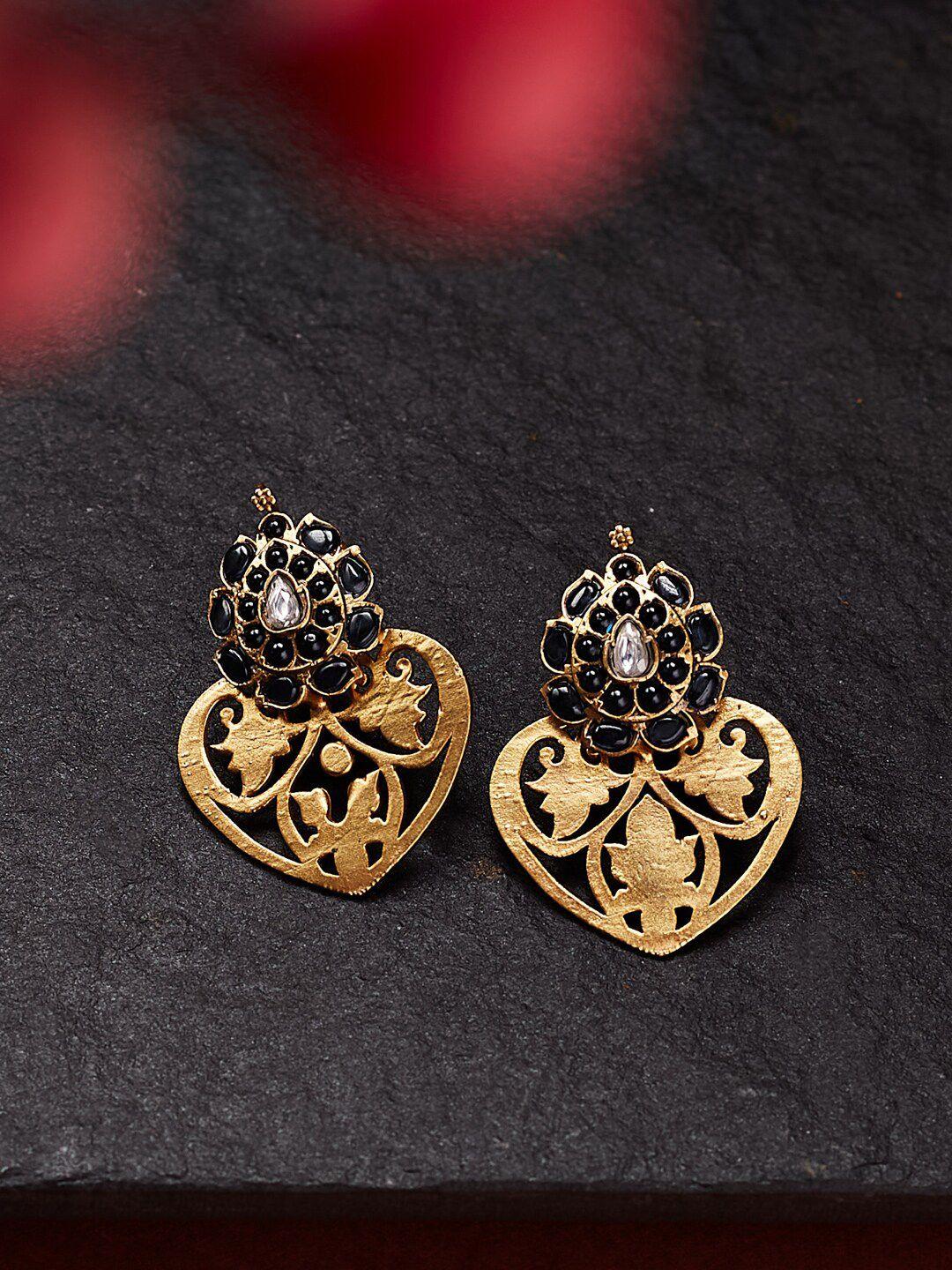 fabindia gold-plated drop earrings
