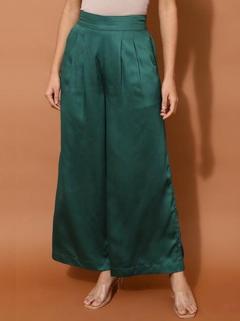 fabindia green mid rise palazzos