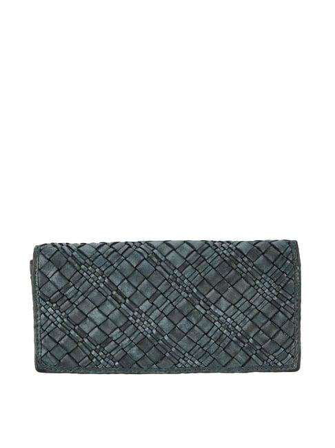 fabindia green textured wallet for women