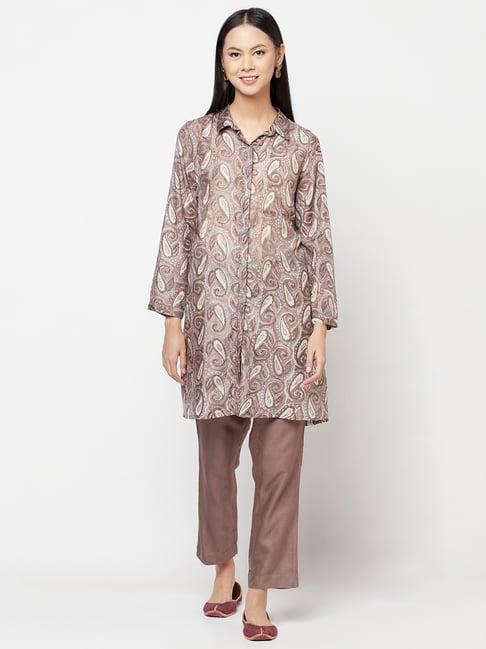 fabindia grey printed tunic