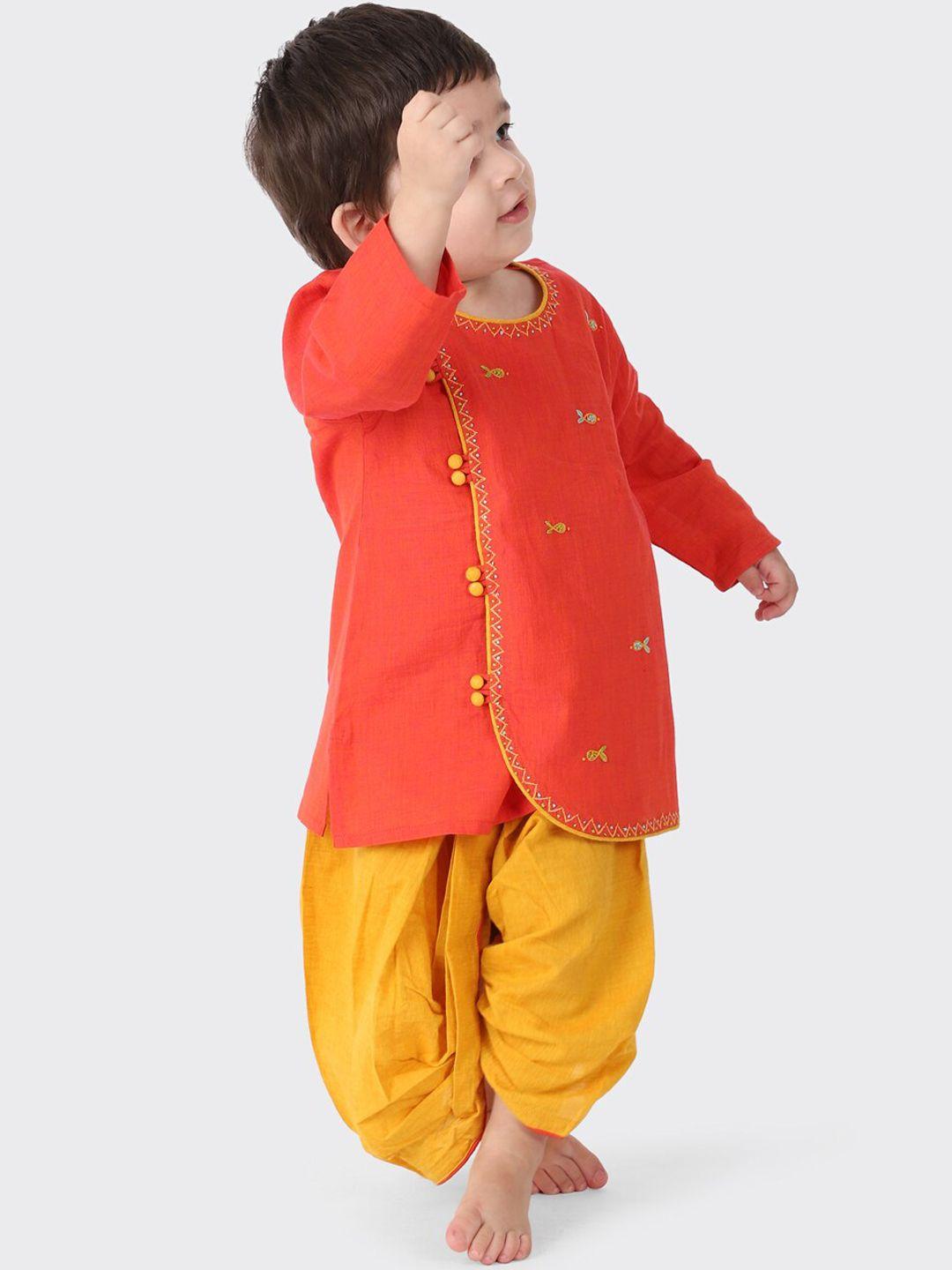 fabindia infants boys pure cotton kurta with dhoti pants
