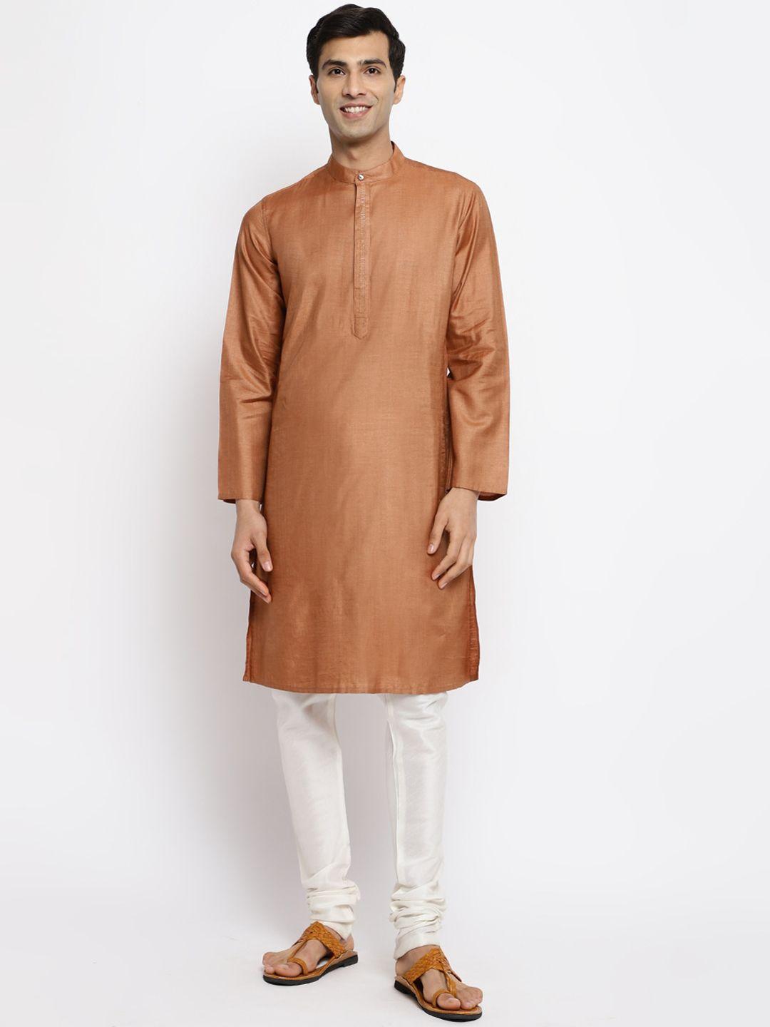 fabindia mandarin collar regular silk kurta