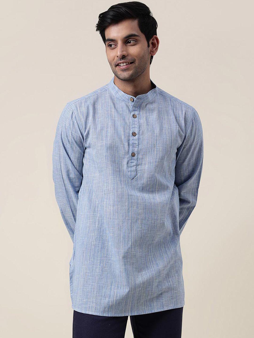 fabindia men blue thread work kurta