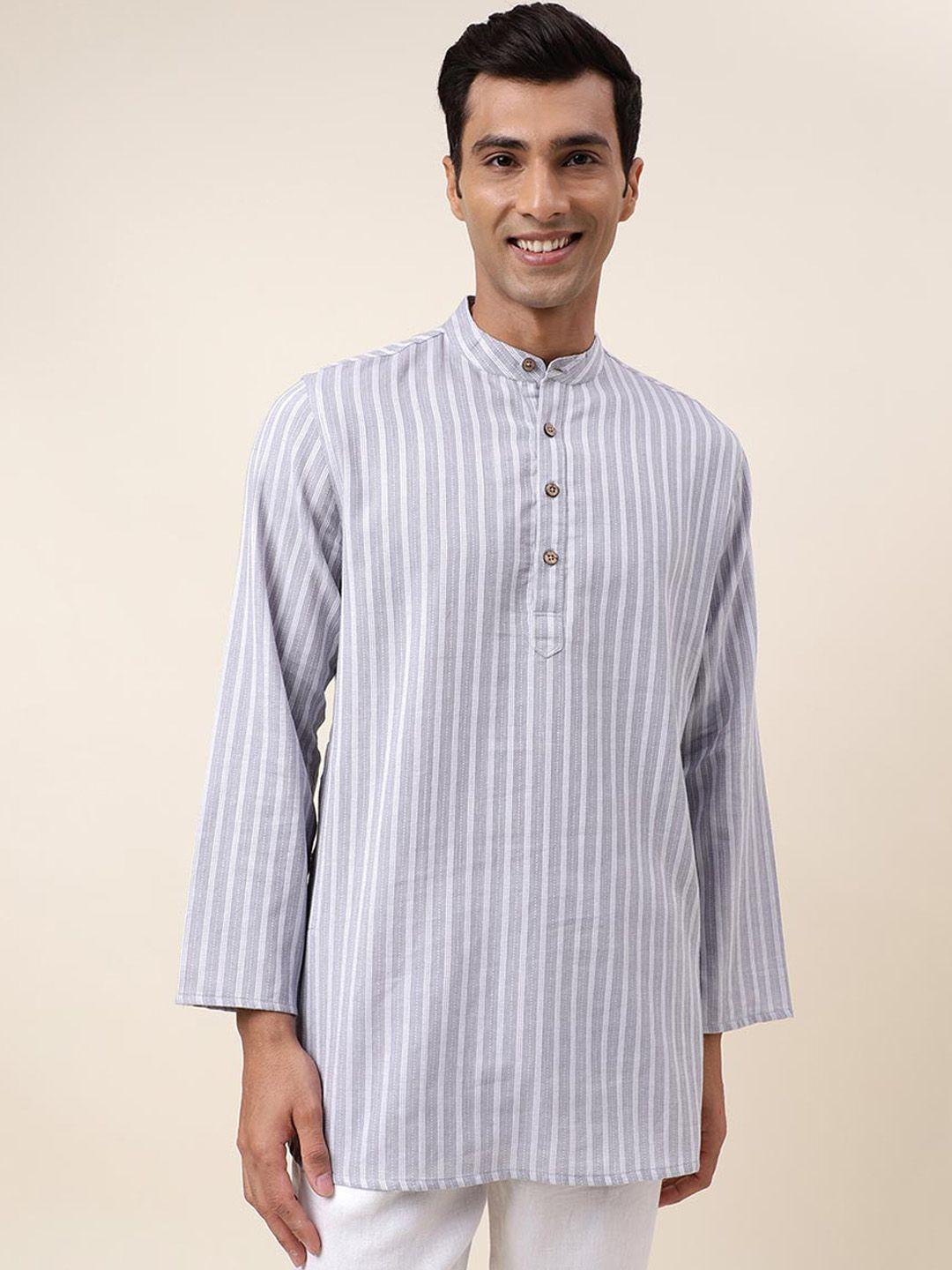 fabindia men grey striped kurta