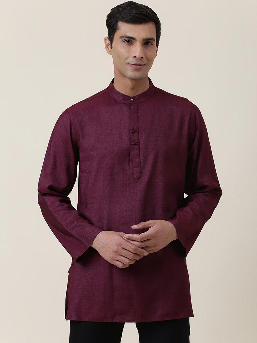 fabindia men maroon short kurta