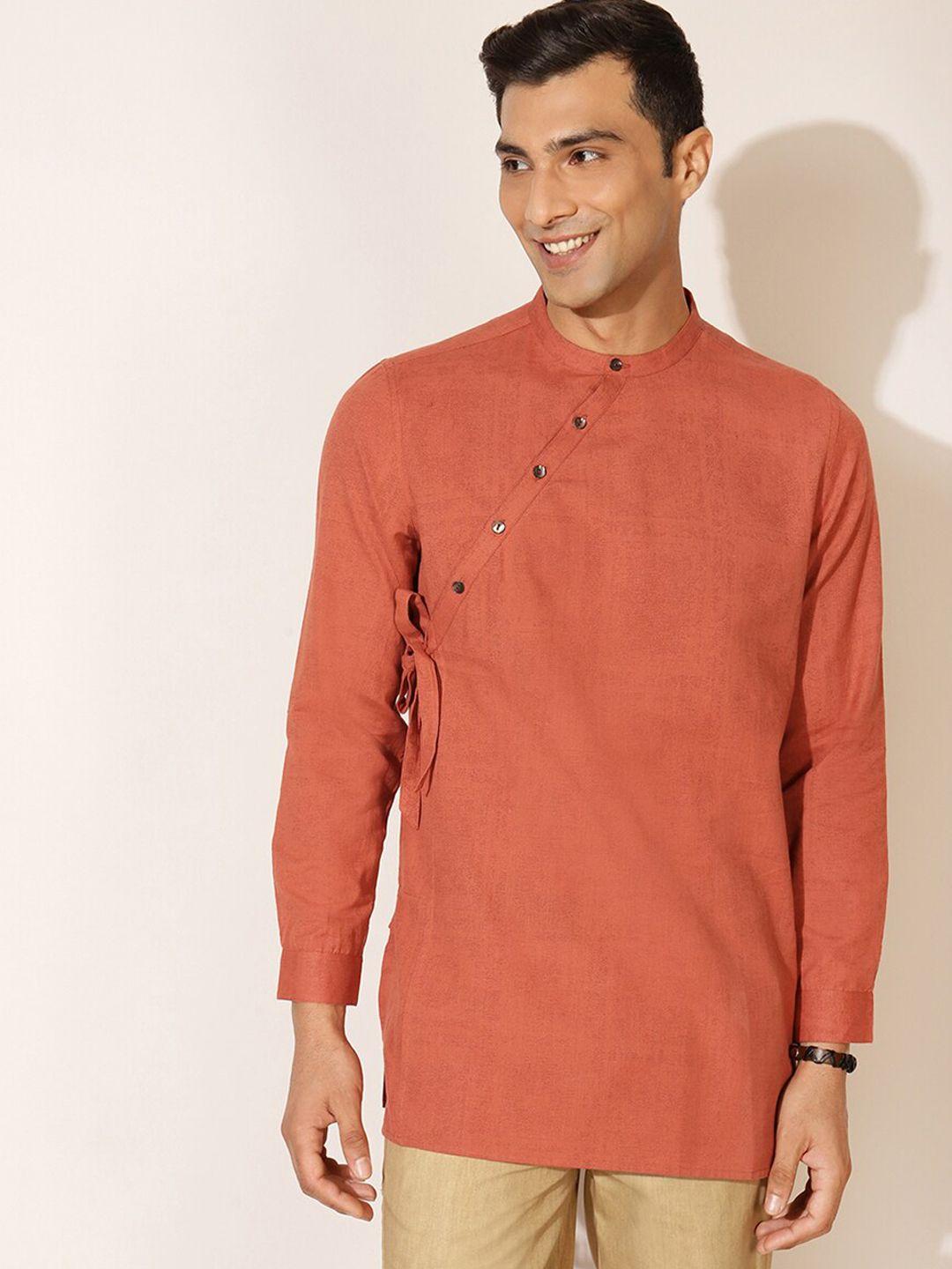 fabindia men rust cotton kurta