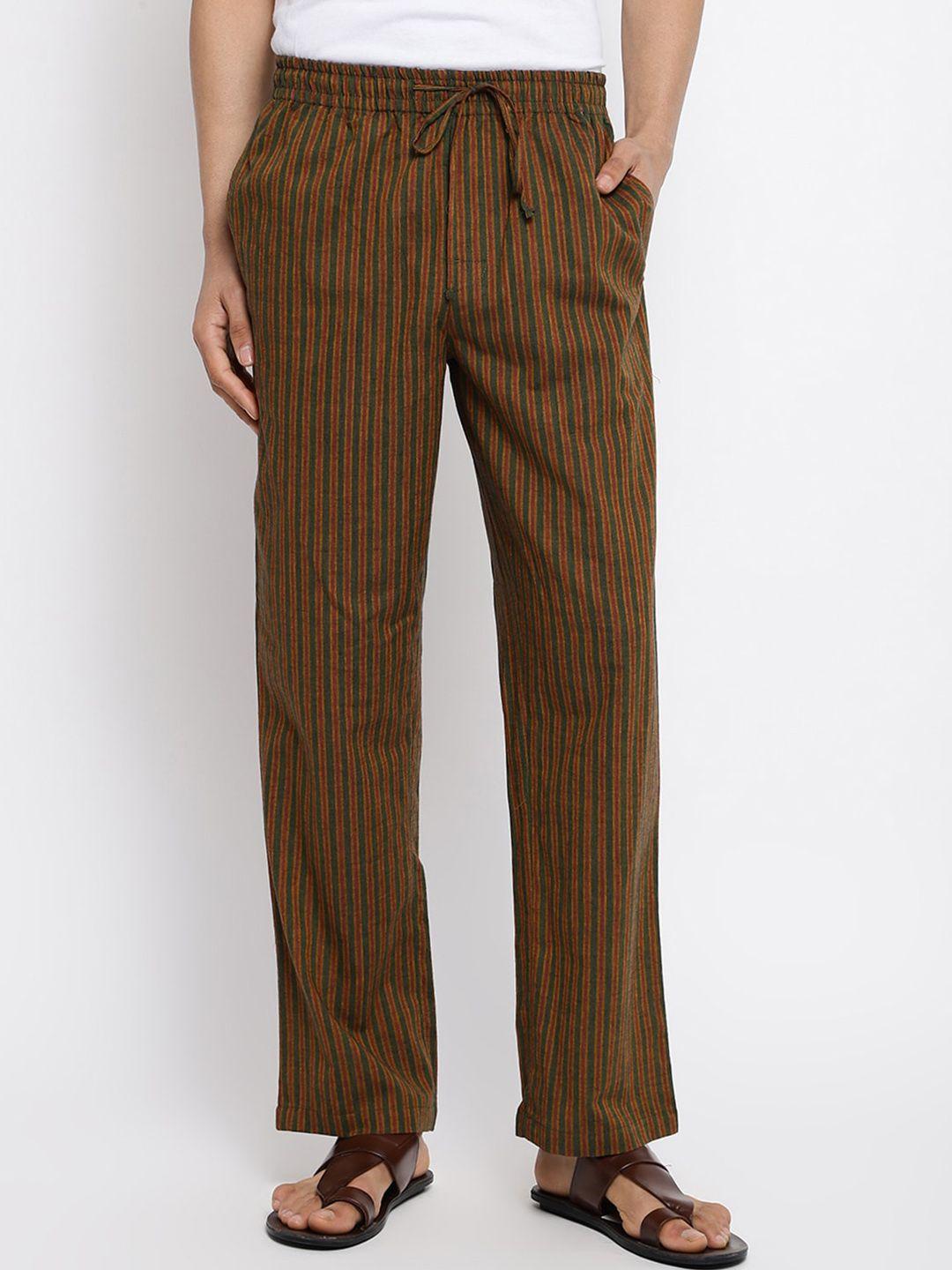 fabindia men striped cotton lounge pant