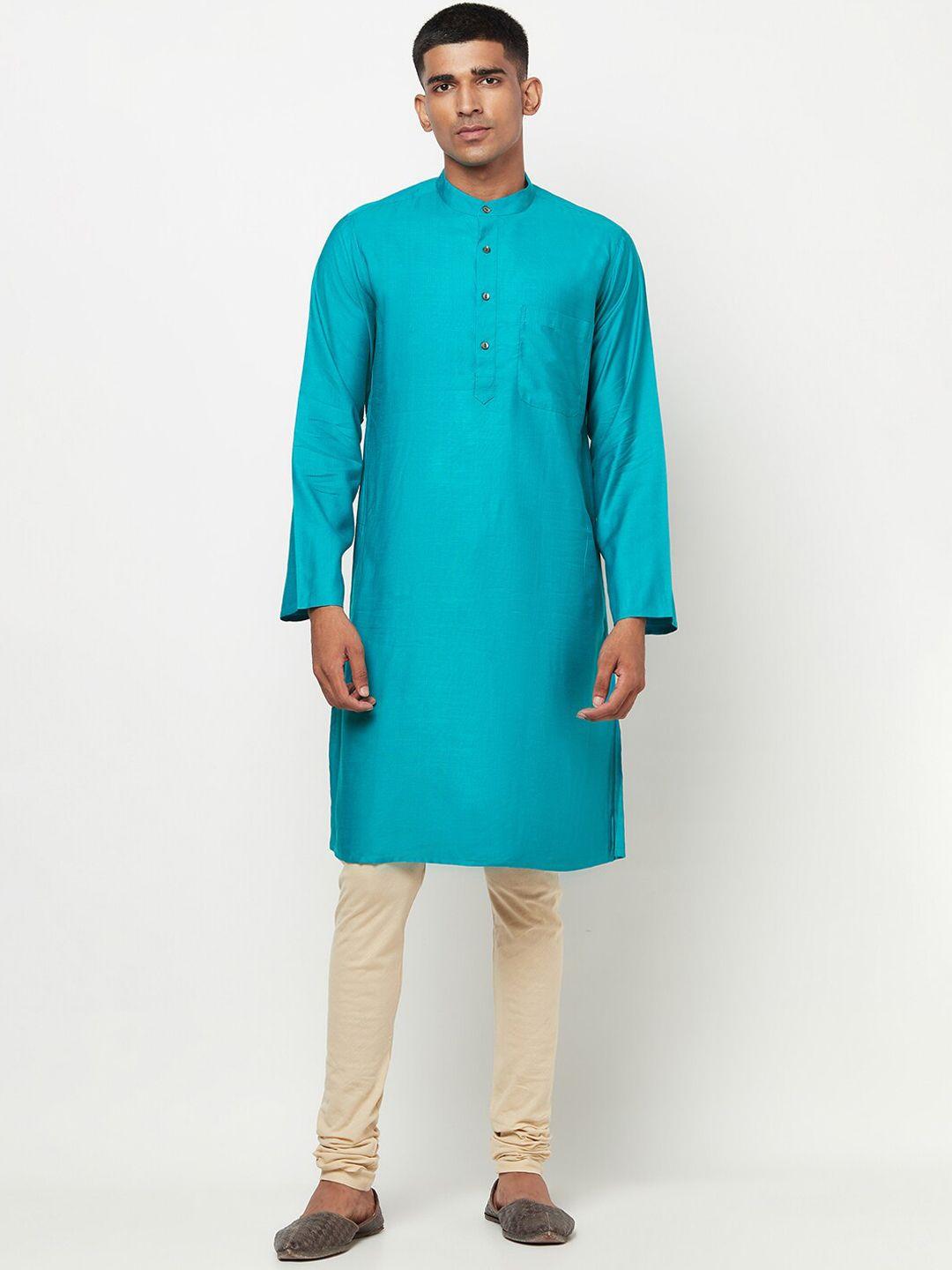 fabindia men teal kurta