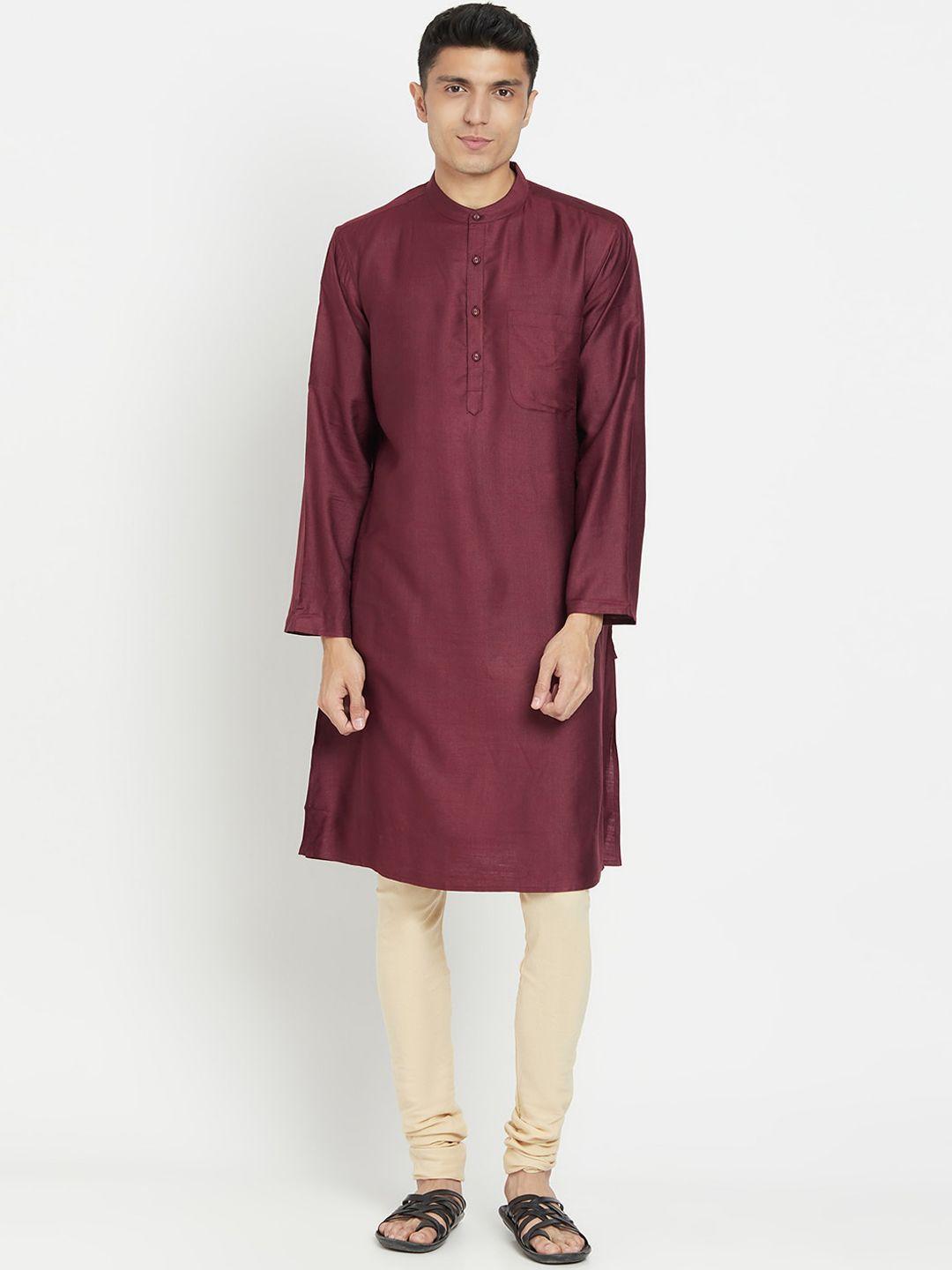 fabindia men violet solid kurta