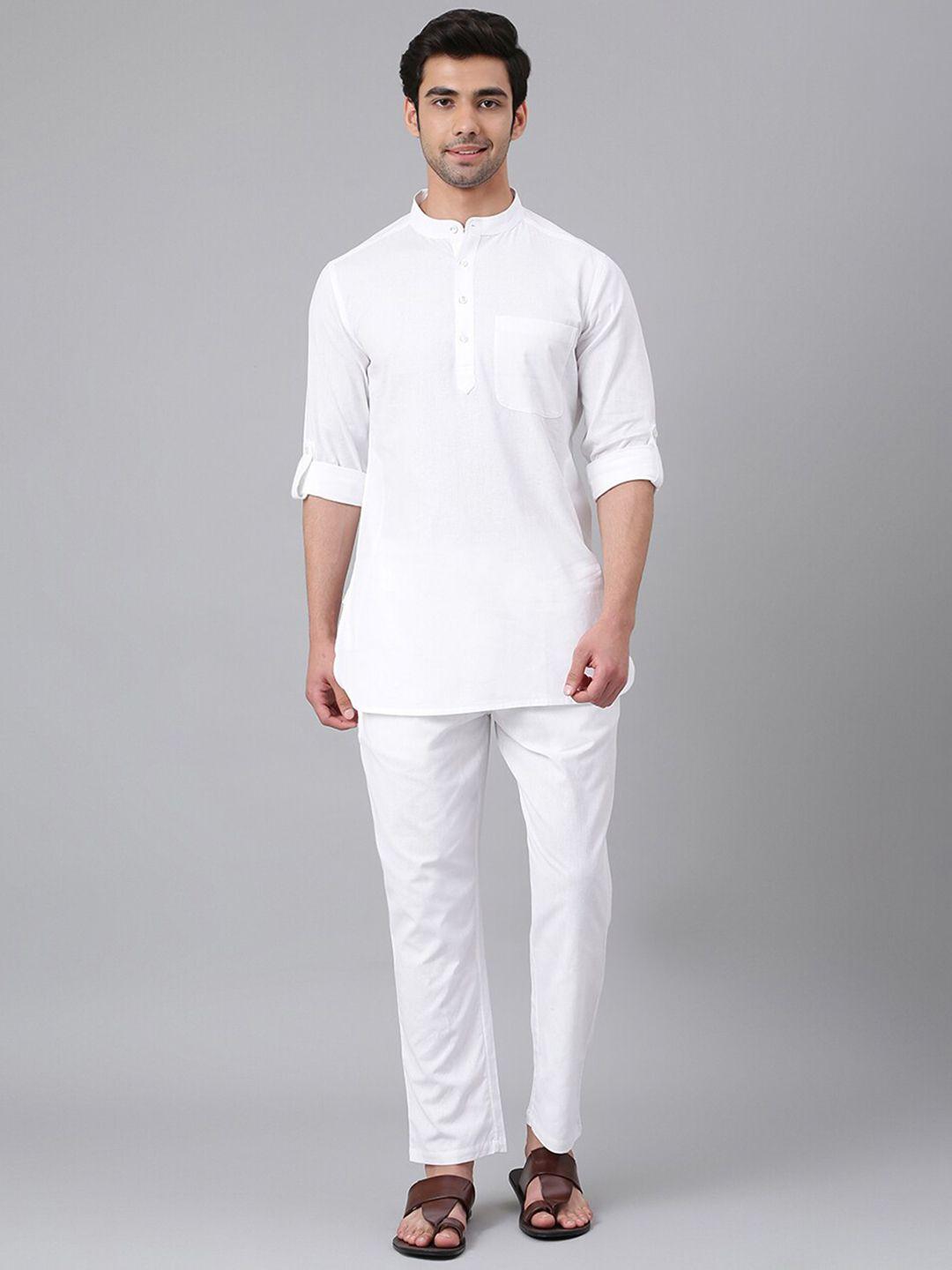 fabindia men white pure cotton kurta with pyjamas