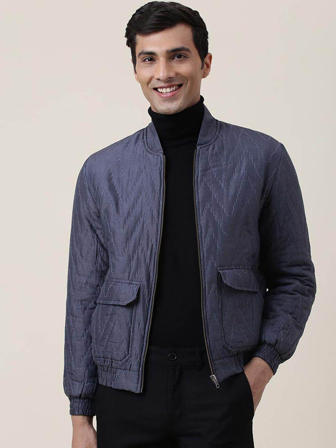 fabindia mock collar cotton silk quilted jacket