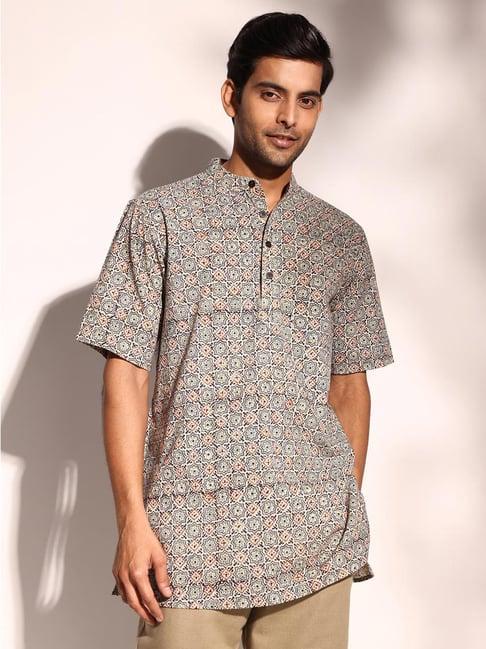 fabindia multicolor cotton regular fit printed kurta