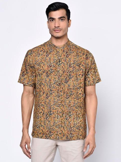 fabindia multicolor printed mandarin collar short kurta