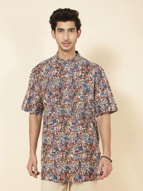 fabindia multicolor regular fit printed kurta