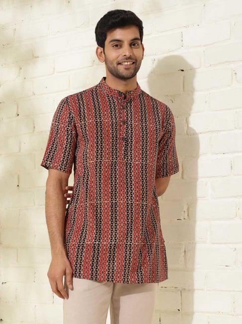 fabindia multicolor regular fit printed short kurta