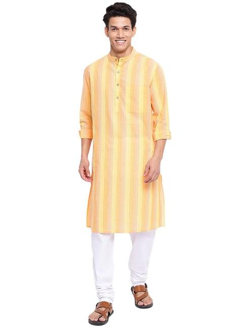 fabindia multicolor striped mandarin collar kurta