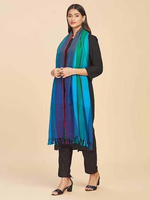 fabindia multicolored striped shawl