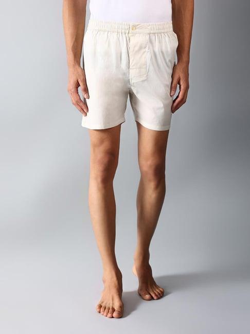 fabindia off white comfort fit boxer shorts