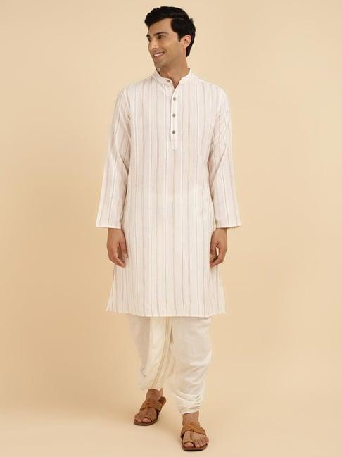 fabindia off white comfort fit striped kurta