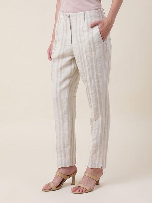 fabindia off-white striped pants
