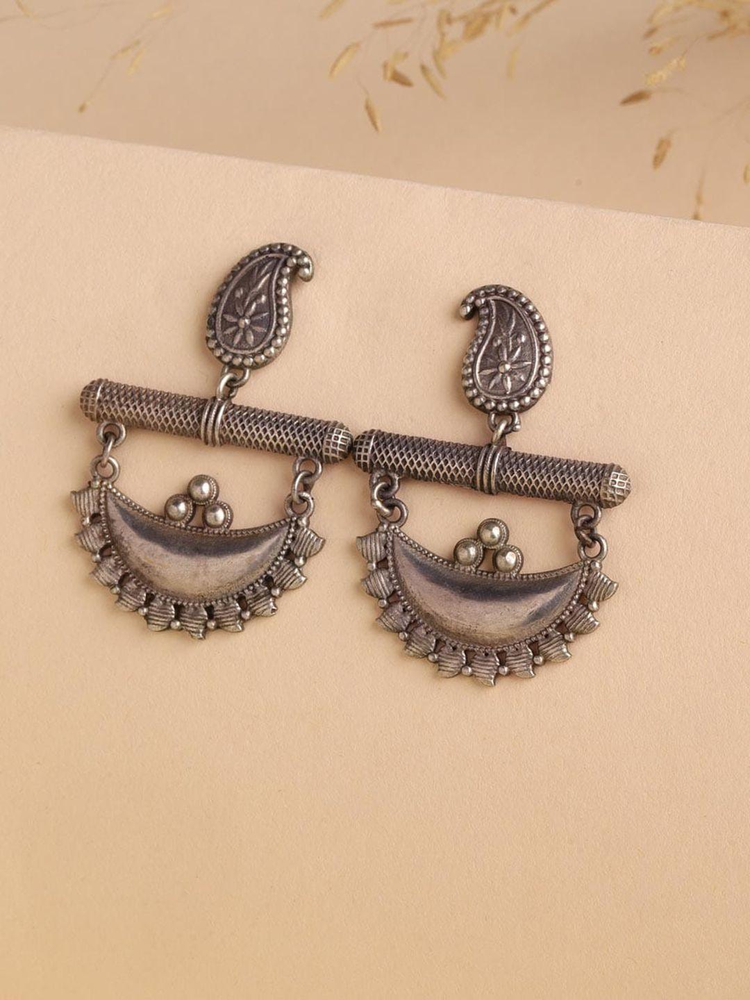 fabindia paisley shaped metal drop earrings