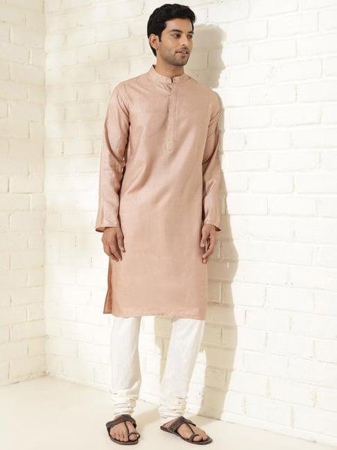 fabindia peach comfort fit kurta