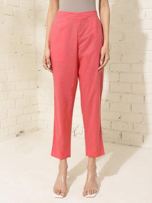 fabindia peach cotton pants