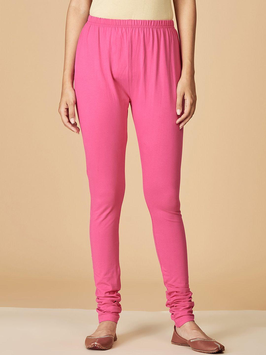 fabindia pink churidar length cotton leggings
