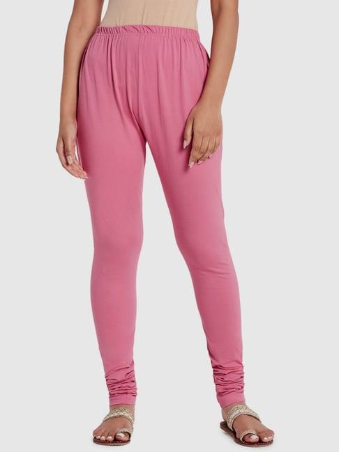 fabindia pink cotton blend regular fit leggings