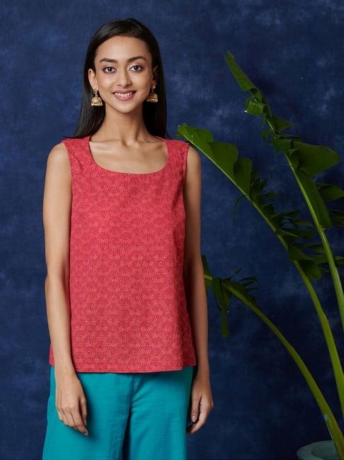 fabindia pink cotton printed tunic