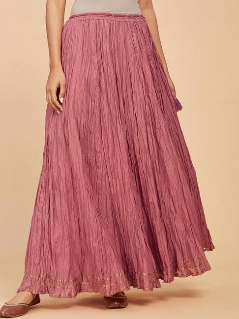 fabindia pink cotton skirt