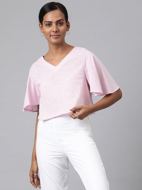 fabindia pink cotton top