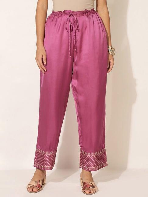 fabindia pink embroidered pants