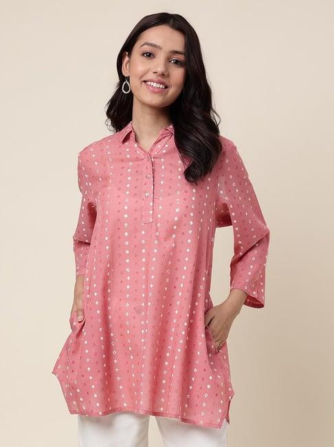 fabindia pink printed tunic