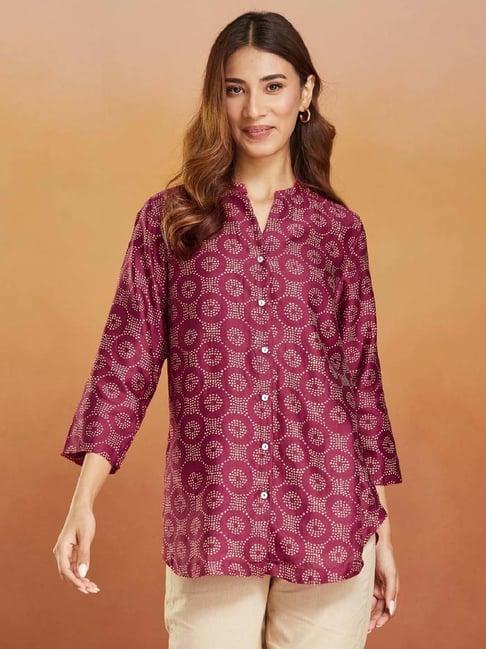 fabindia pink printed tunic