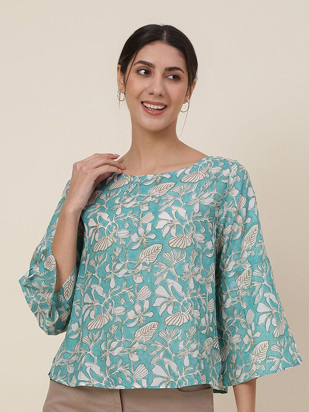 fabindia print boat neck tops