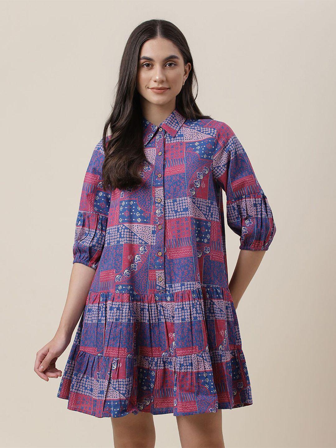 fabindia printed shirt dress