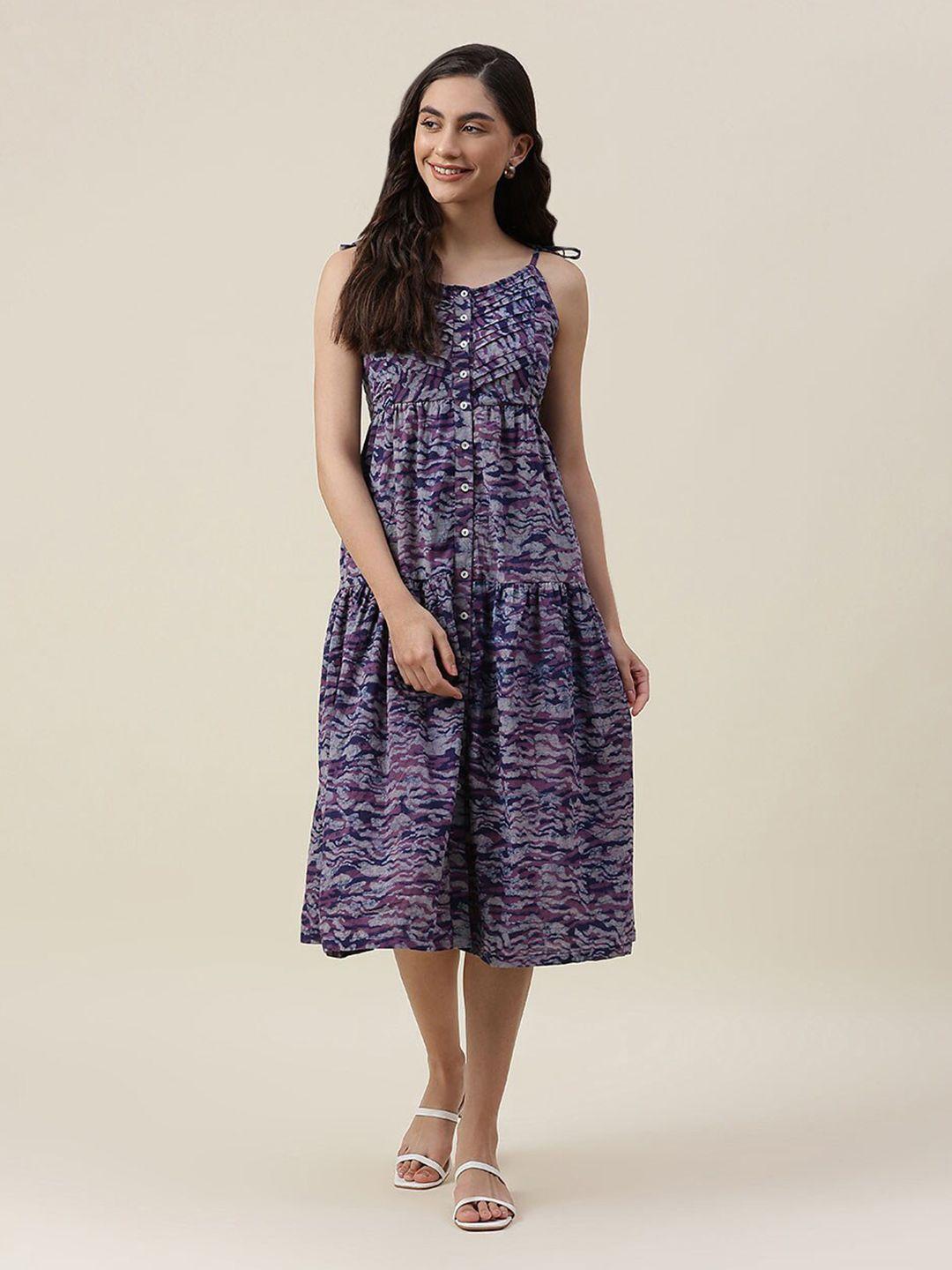 fabindia purple cotton midi dress